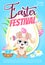 Easter festival poster flat vector template