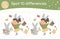 Easter find differences game for children. Spring holiday festive preschool activity with girl, basket, bunny, chicken and