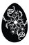 Easter Flower Egg Black Silhouette