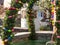 Easter fountain outdoor decoration sunny spring day