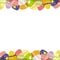 Easter frame with ornament eggs. Vector colorful ornamental eggs