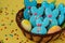 Easter funny rabbits, homemade painted gingerbread biscuits