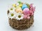 easter gift natural decoration eggs flowers basket