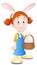 Easter Girl - Cartoon Character - Vector Illustration