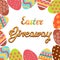 Easter giveaway template. Banner, poster for festive online prize contest, competition. Hand drawn phrase Easter Giveaway, painted