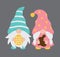 Easter Gnome Boy and Girl Couple Vector Illustration