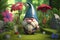 Easter Gnomes in a Spring Meadow, Generative Ai