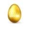 Easter gold realistic shiny easter egg
