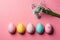 Easter Happiness: Gypsophila and Eggs on a Pink Background with Plenty of Copy Space