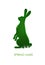 Easter hare concept, Easter rabbit looks like layered paper card with green leaf pattern, beautiful Easter holiday