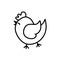 Easter Holiday chick vector Icon. Solid flat line Chicken or silhouette. Easter concept. Eps 10