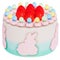 Easter holiday dessert Strawberry Easter Cake, 3D rendering