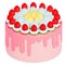 Easter holiday dessert Strawberry Easter Cake, 3D rendering