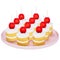 Easter holiday dessert Strawberry Shortcake Skewers, 3D rendering