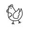 Easter Holiday hen vector Icon. Solid flat line Chicken or silhouette. Easter concept. Eps 10