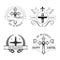 Easter holiday religious cross isolated emblem set