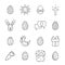 Easter icons on a white background