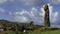 Easter Island Moai Statue clouds moving slowly past