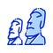 Easter Island,  Polynesian Triangle, Pacific Ocean,  moai fully editable vector icons