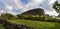 Easter Island. Volcano Ranu Raraku moai quarry on Rapa Nui. Panoramic view landscape