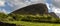 Easter Island. Volcano Ranu Raraku moai quarry on Rapa Nui. Panoramic view landscape