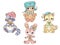 Easter kawaii animals clipart