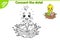 Easter kids game Connect the dots and draw chick