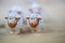 Easter lambs on wooden background