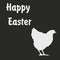 Easter lettering illustration. Easter cards with chiken