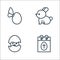 easter line icons. linear set. quality vector line set such as easter day, chick, bunny