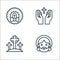 Easter line icons. linear set. quality vector line set such as jesus, cross, faith