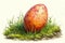 The Easter Meadow\\\'s Muse, a Glistening Egg Poised Perfectly Amongst the Blades of Renewal