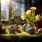 Easter Morning: Sunlit Tulips and Painted Eggs