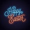 Easter neon sign. Happy easter neon lettering