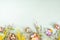 Easter nests and eggs background