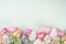 Easter nests and eggs background