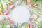 Easter nests and eggs background