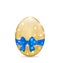 Easter paschal egg with blue bow, isolated