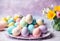 Easter pastel colored eggs