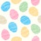 Easter pattern decoration. Easter eggs with Scratched texture. Seamless.