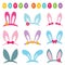 Easter photo booth props set bunny ears