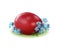 Easter picture with a red egg and forget-me-nots.