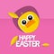 Easter Pink Background with Chicken