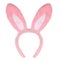 Easter pink bunny ears isolated on white