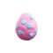 Easter pink egg painted by polka dot pattern, vector 3d holiday element isolated, 3D render Happy Easter symbol