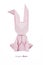 Easter pink origami rabbit