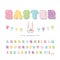 Easter plaid font. Colorful textile alphabet. Cute decorative 3d ABC letters and numbers. Vector