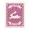 Easter postal stamp, bunny, retro graphic. Vintage vector