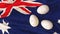 Easter poster and banner . Easter Australia. Ð•ggs on the flag Australia background. 3D work and 3D image. copy space