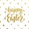 Easter poster golden calligraphy on white background